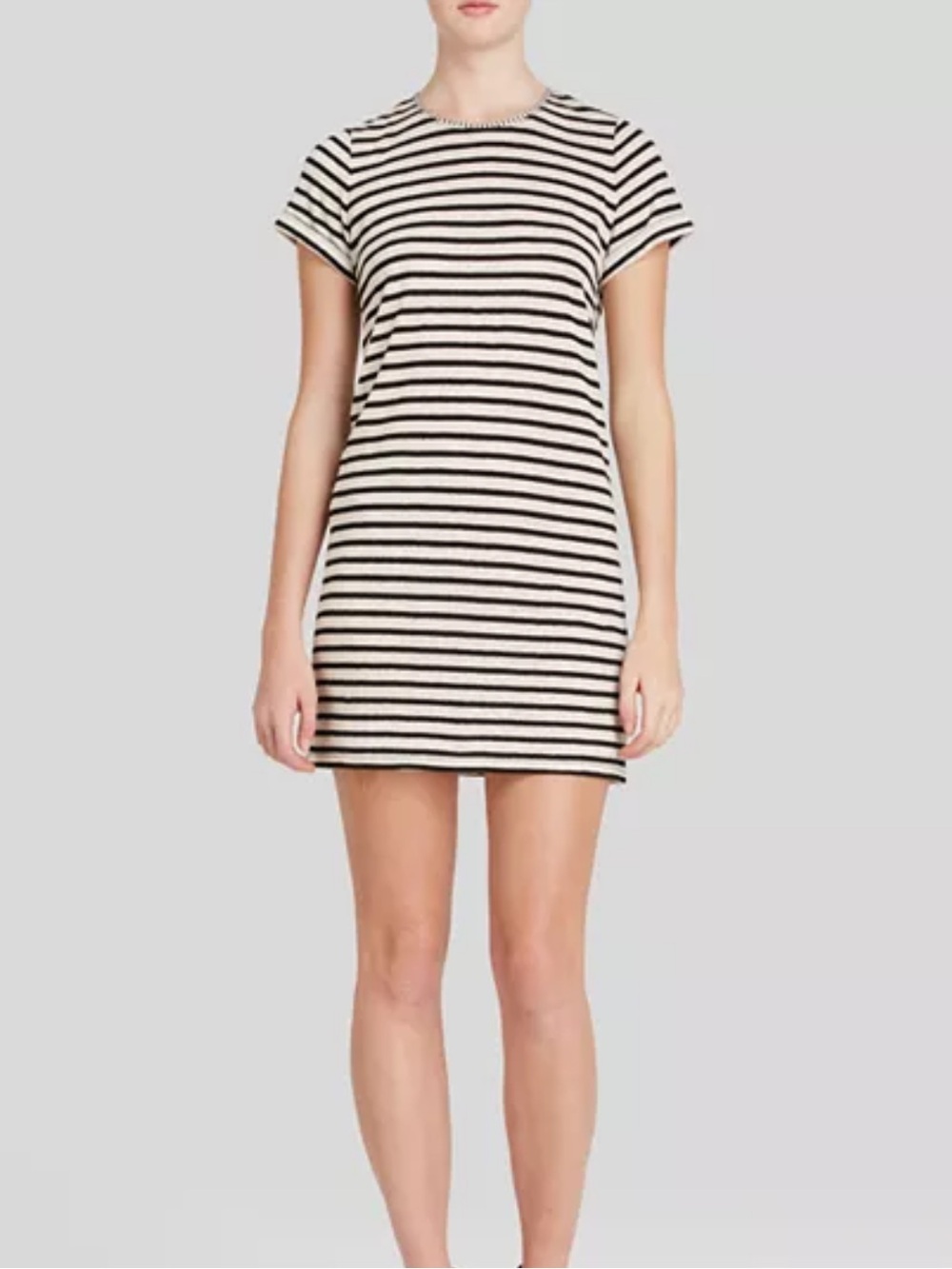 Alice + Olivia Black and White Striped Linen Mini Dress
